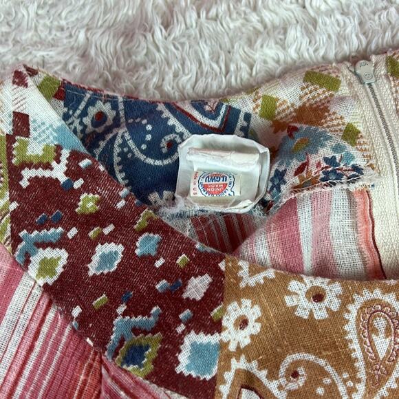 Vintage 70s this is Yours peppermint stripe patchwork boho tiered maxi dress, 9 - Picture 9 of 11